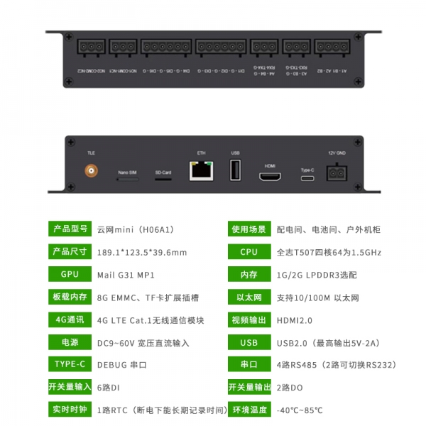 邊緣化數(shù)據(jù)中心動環(huán)監(jiān)控主機——云網(wǎng)mini
